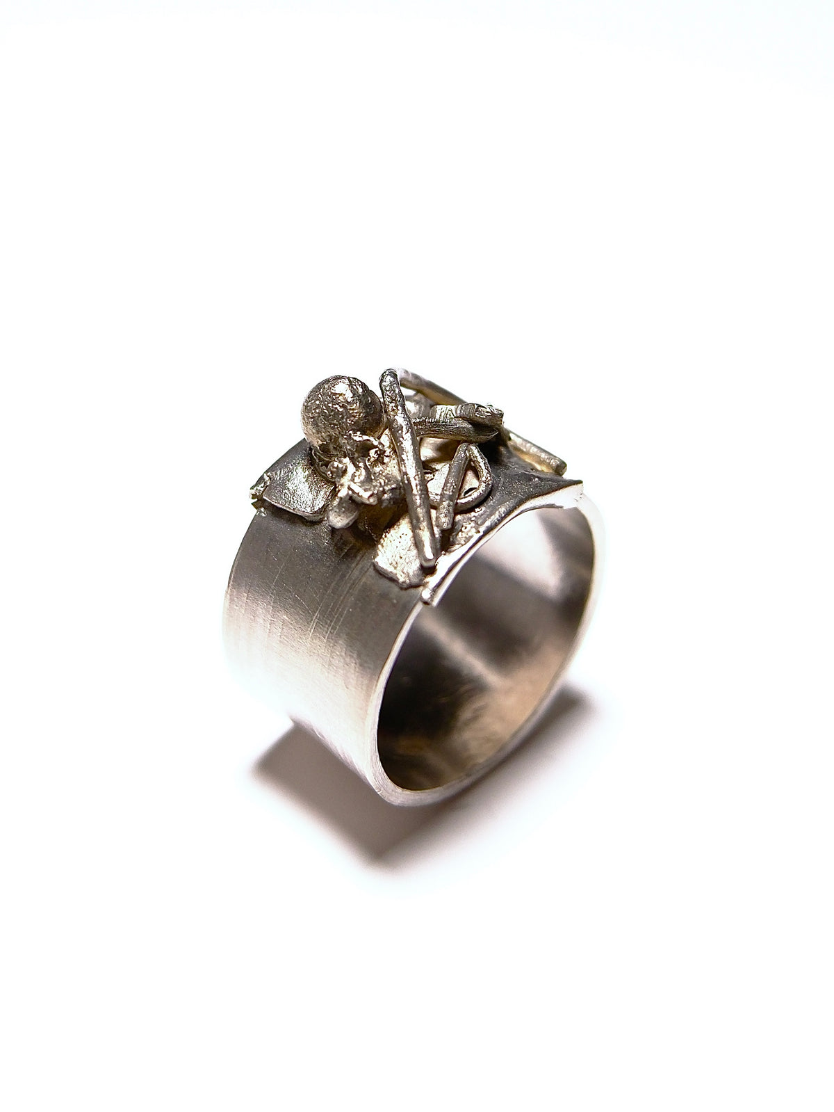 Lotus one-of-one sterling silver art ring